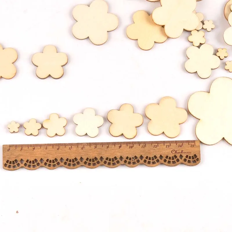 10-80mm mixed Flower pattern Wood DIY Craft Scrapbooking handicrafts Handmade ornaments Accessory Decoration MT1962 | Дом и сад