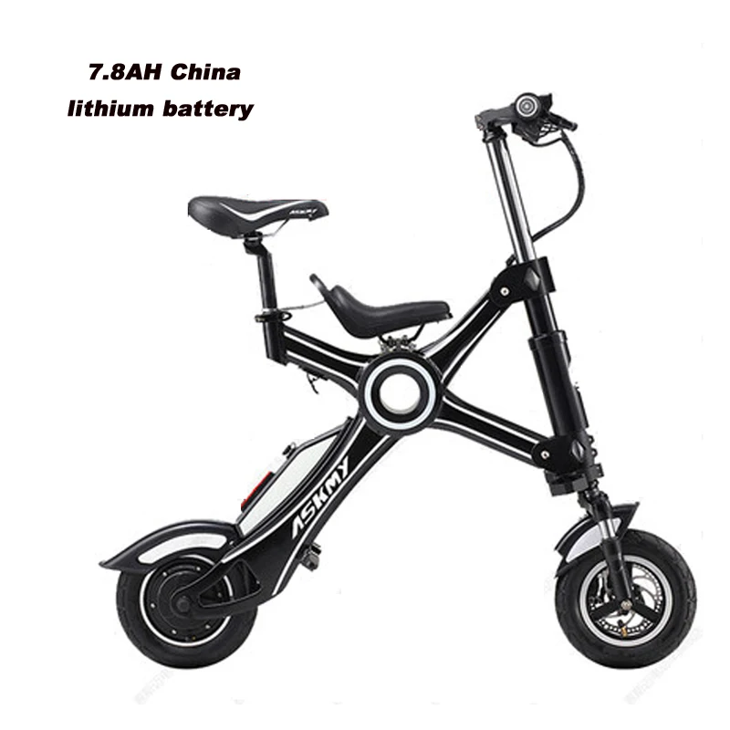 7.8ah Two seat 10-дюймовый складной электрический велосипед из алюминиевого сплава chainless Электрический свет для велосипеда и быстро складной электровелосипед с детское сиденье - Цвет: 7.8ah Two seat