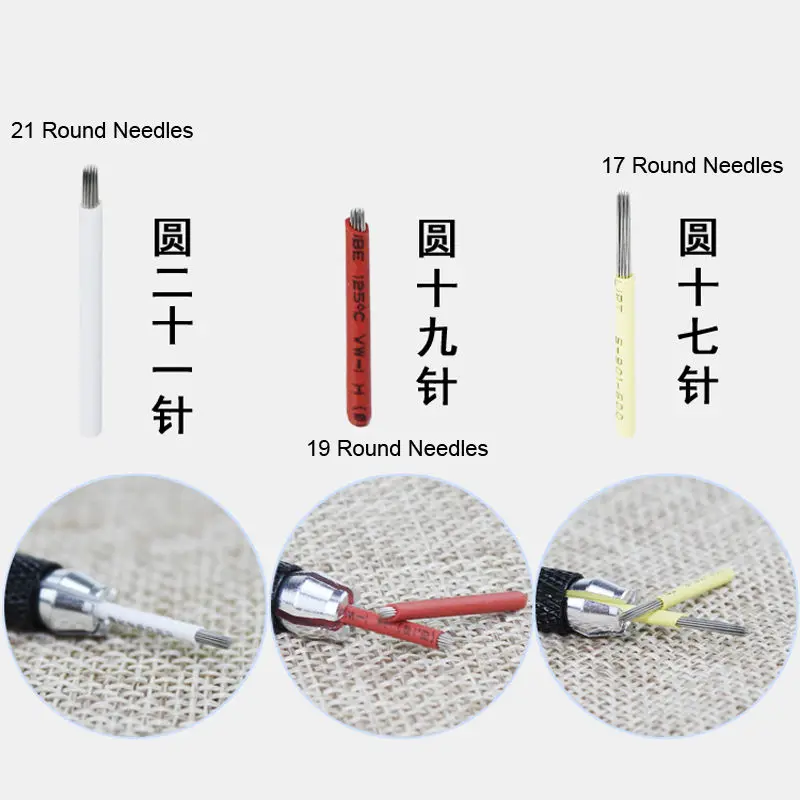 30 шт. полуперманентный макияж бровей татуаж микроблейдинг 17/19/21 круглые