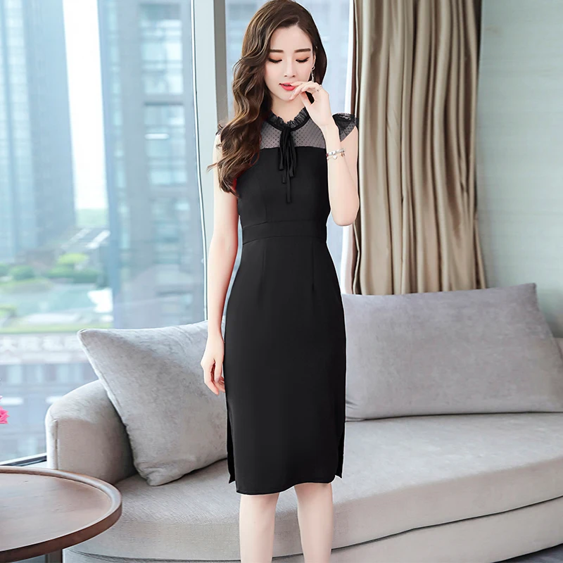 Платье женское 2019 летнее Новое без рукавов Сетчатое открытое красное платье