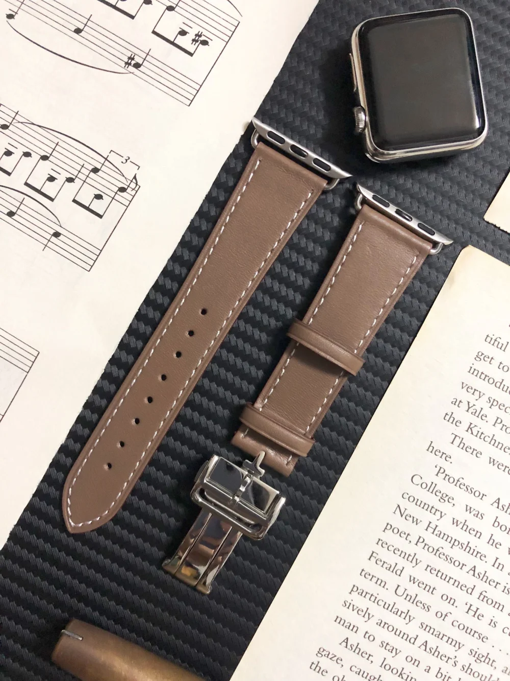 Высококлассный складной ремешок из натуральной кожи с пряжкой для Apple Watch 44 мм 42 мм 38 мм 40 мм браслет из натуральной кожи для iWatch 4 3 2 1 ремешок