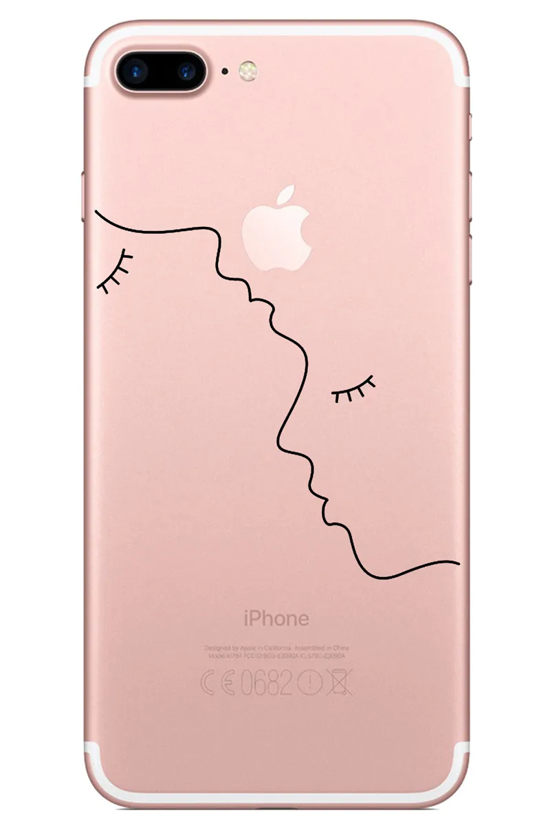 Art Lines human face Phone Cases For iphone 6 lcd 6s 7 X Transparent TPU soft marshall cover 8 plus case luxury PY04 |