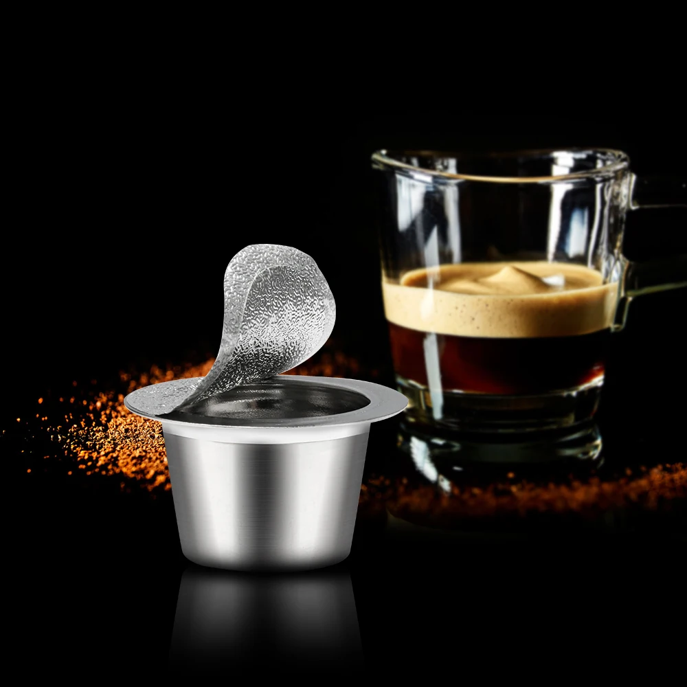 Новый нержавеющий металл 2 шт распущенная капсула Nespresso + 120 одноразовые DIY кофе