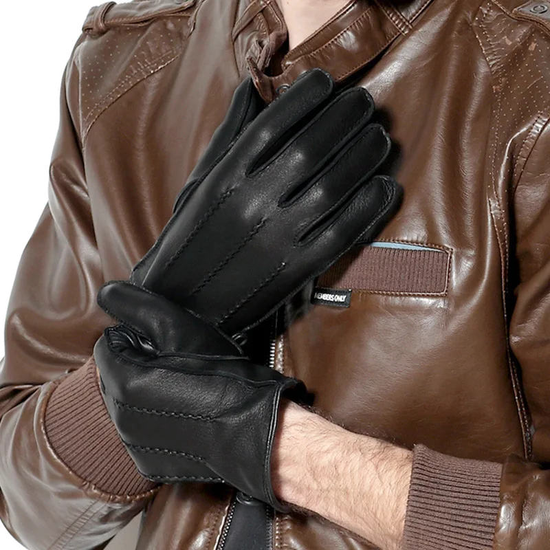 Перчатки мужские зимние из натуральной кожи цвет в ассортименте 1 шт|deerskin gloves|mens