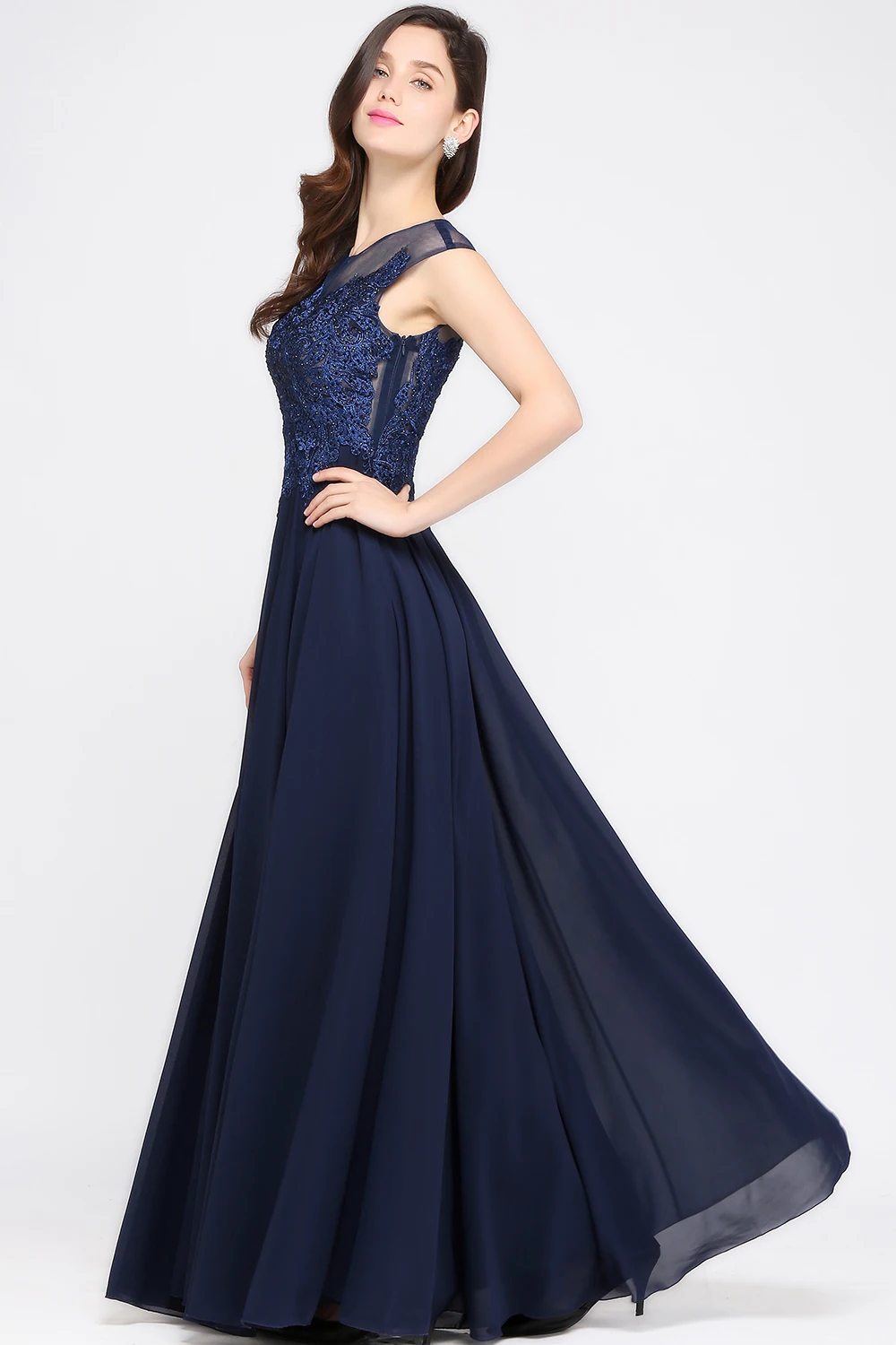Vestido de Festa Longo In Stock Chiffon Appliques Long Evening Dresses Cheap Party Robe De Soiree Longue | Свадьбы и торжества