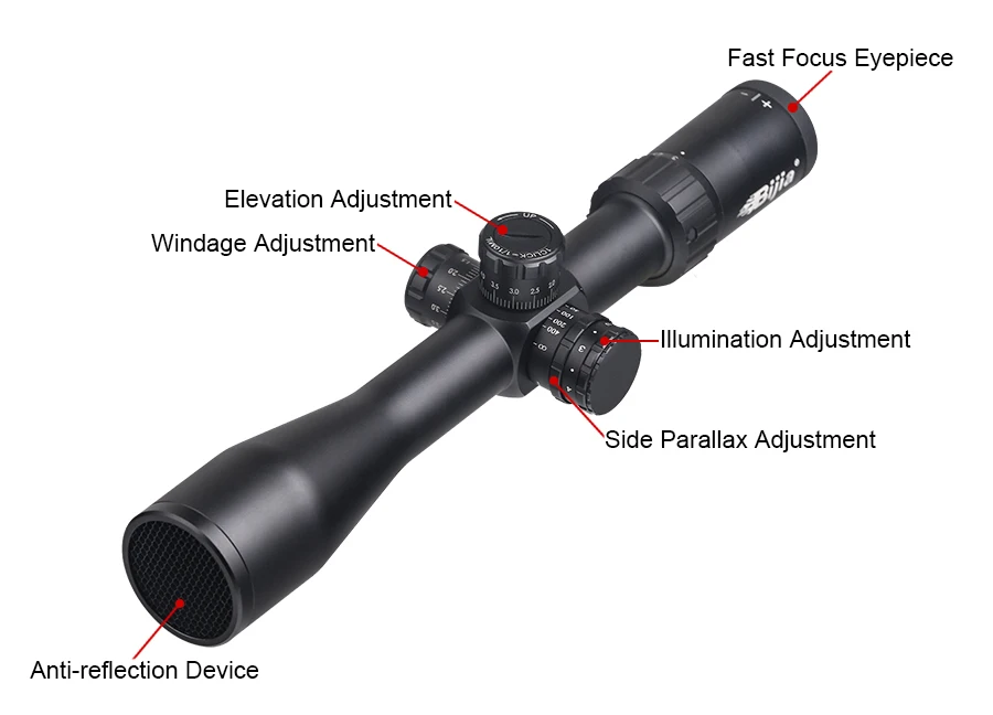 BIJIA 3-15X44 Охотничья винтовка прицел водонепроницаемый боковой Parallax башенки анти-отражение тактические оптические прицелы с 20 мм рельсовым креплением