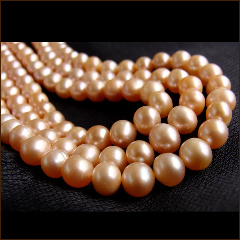 

Wholesale AA+ 6.5-7.5mm Near Round Genuine Gold Freshwater Pearl Loose Beads Strand 15" Free Shipping