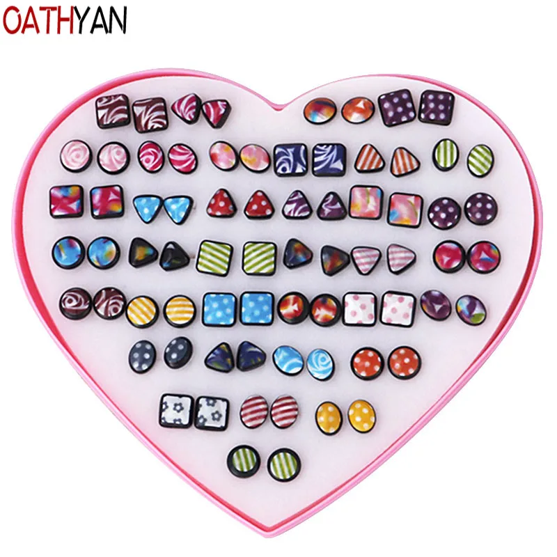 OATHYAN 36 пар/уп. женские этнические серьги гвоздики набор ювелирных изделий в