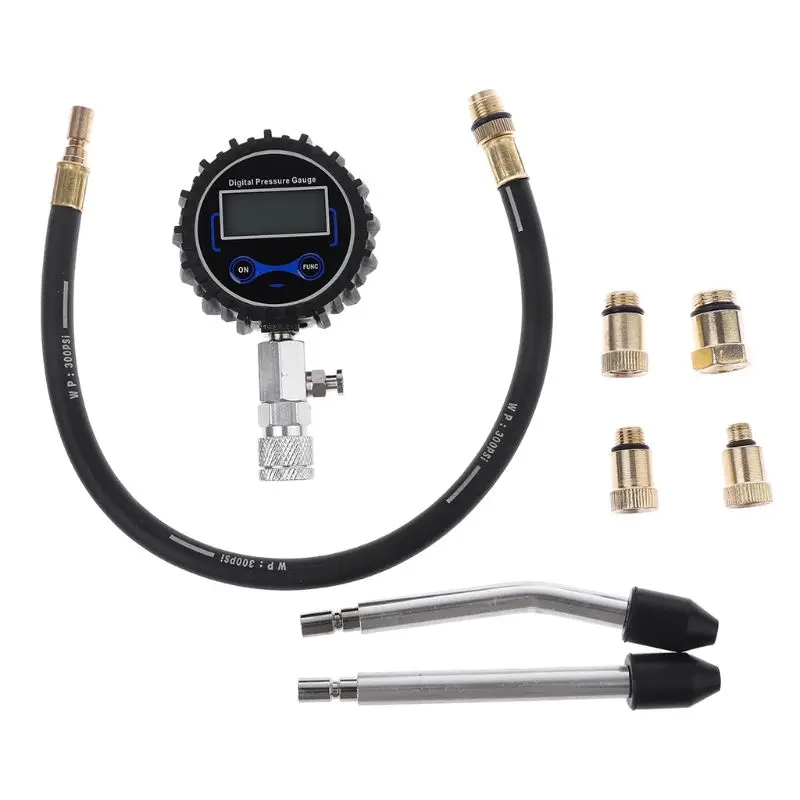

Digital Compression Tester Pressure Gauge Tester Kit Motor Auto Petrol Gas Engine Cylinder Motorcycle Pressure Gauge withAdapter