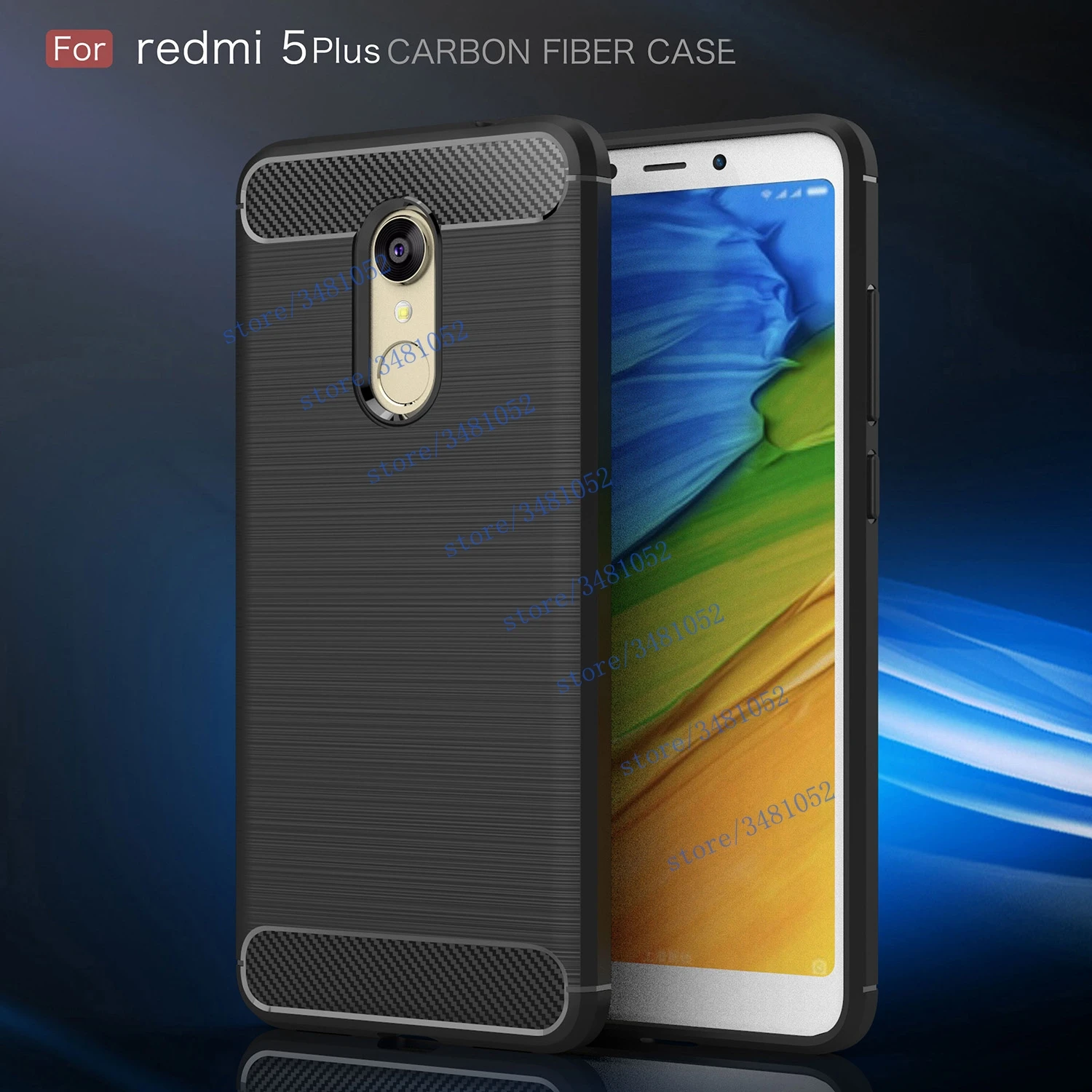 Роскошные модные Мягкие TPU чехол для Xiaomi Redmi 5 плюс красный mi5Plus углеродного