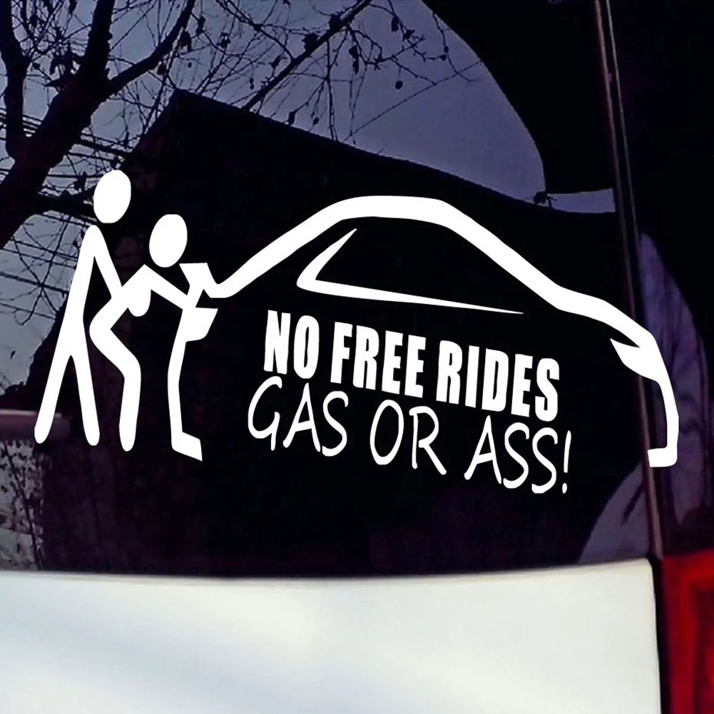 &quotNo Free Rides&quot газ или задница буквы Автомобильная наклейка светоотражающая