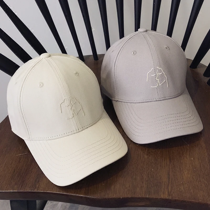 Модные однотонные Цвет милые Для женщин мужчин с мультяшной вышивкой кепки