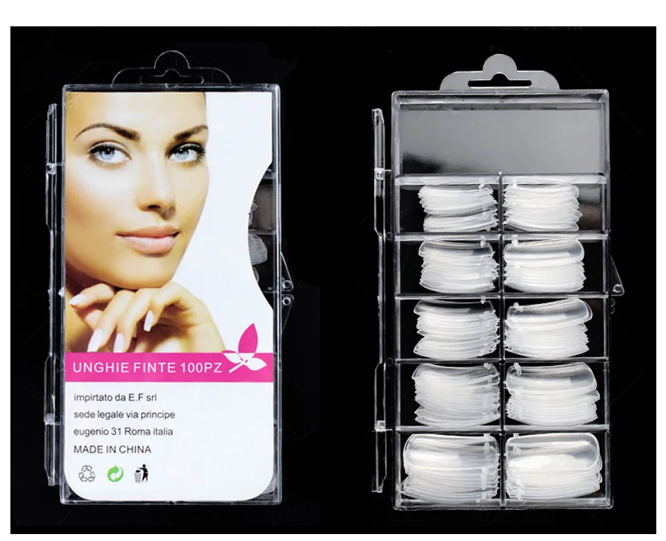 Soak off 100 шт./кор. продлить светодиодный конструирующий Гель-лак для ногтей, акриловый лак для ногтей с украшением в виде кристаллов поли гель быстро построить 10 Размеры быстро поддельные накладные ногти