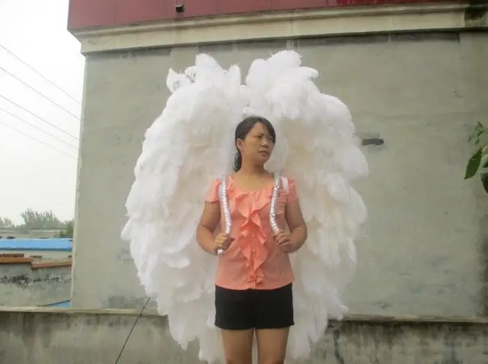 100% высококачественная модель крыльев ангела из страусиного пера подиумные шоу