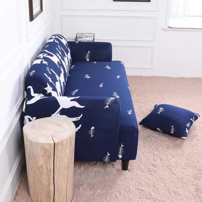 Белый котенок узор диван сиденье Подушка Чехол стрейч мебель чехлы для гостиной