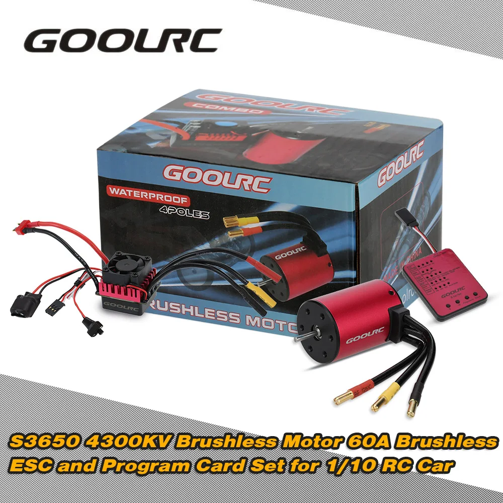 GoolRC S3650 4300KV бесщеточный мотор 60A бесщеточный ESC и программная карта комбинированный набор для 1:10 RC автомобилей грузовиков частей автомобиля