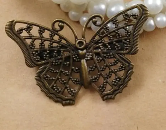 10 шт./лот медные застежки пряжки бабочки резинки для волос основа установки