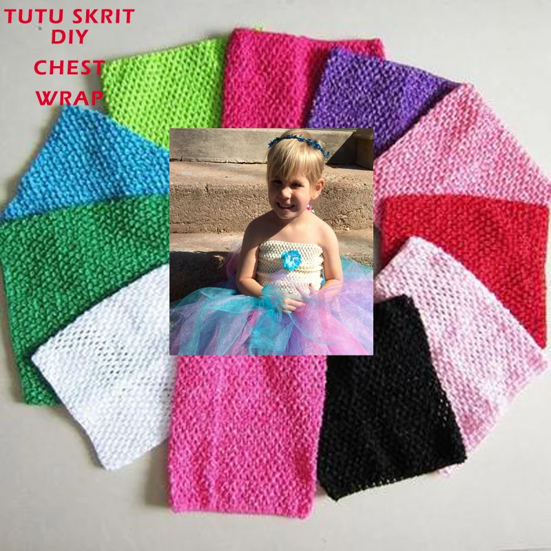 23 Colors 15*15CM Baby Girls elastic Crochet Tutu Tube Tops tensile Chest Wrap Wide headbands wrap Petti Top /Halter | Детская одежда и