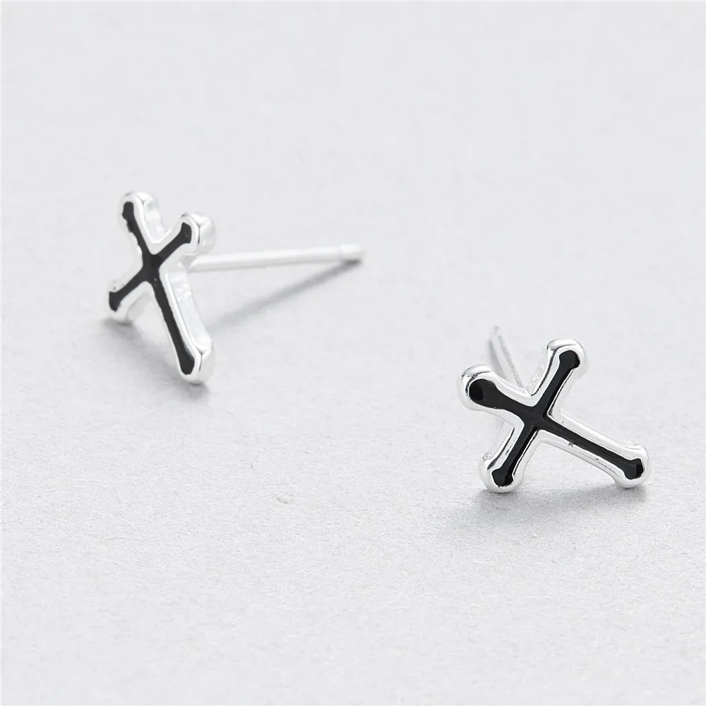 Черный крест 100% Стерлинговое Серебро 925 пробы ювелирные изделия модный