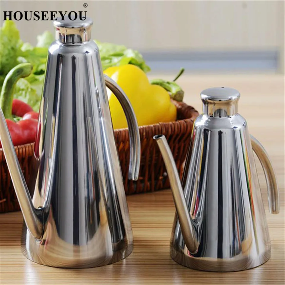 HOUSEEYOU 500/1000ml Stainless Steel Oil Olive Pots Dispenser Sauce Vinegar Batcher Can Bottle Pot Kitchen Accessories Storage | Дом и сад