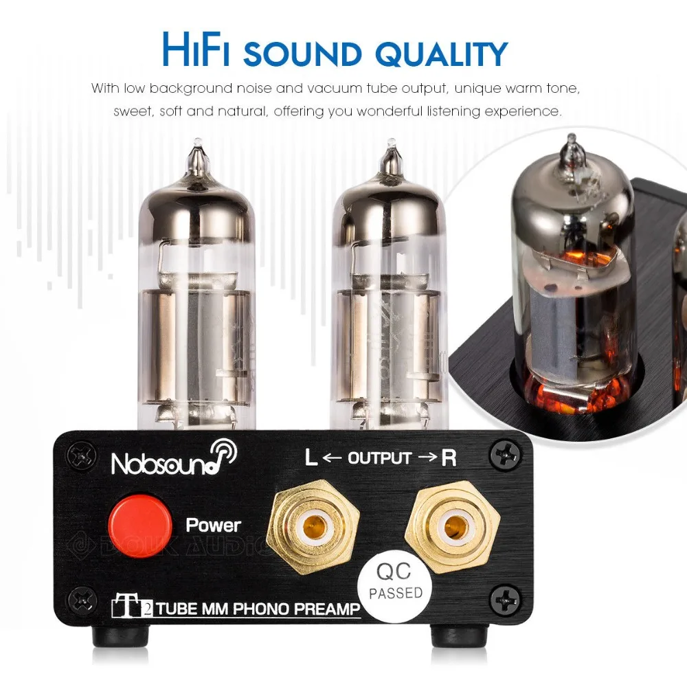 Nobsound Hi Fi вакуумный 6J5 тюбик мм фоноусилитель стерео мини проигрыватель фонограф