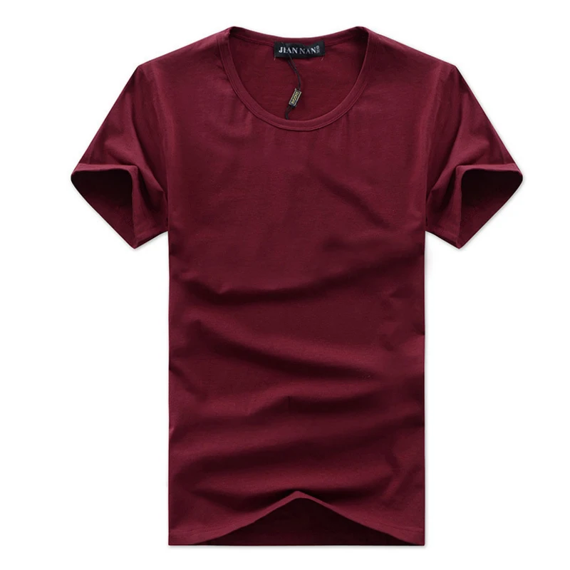 Summer Short Sleeve Casual Men's T Shirts Male High Quality T-Shirt Men Lycra Fashion Tshirt 9 Colors Free Shipping Size M-5XL | Мужская