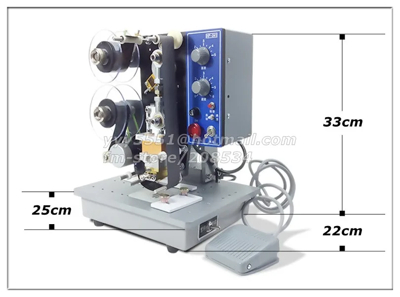 Ручная машина для горячего тиснения нанесения кодировки + 2 рулона черная Золотая