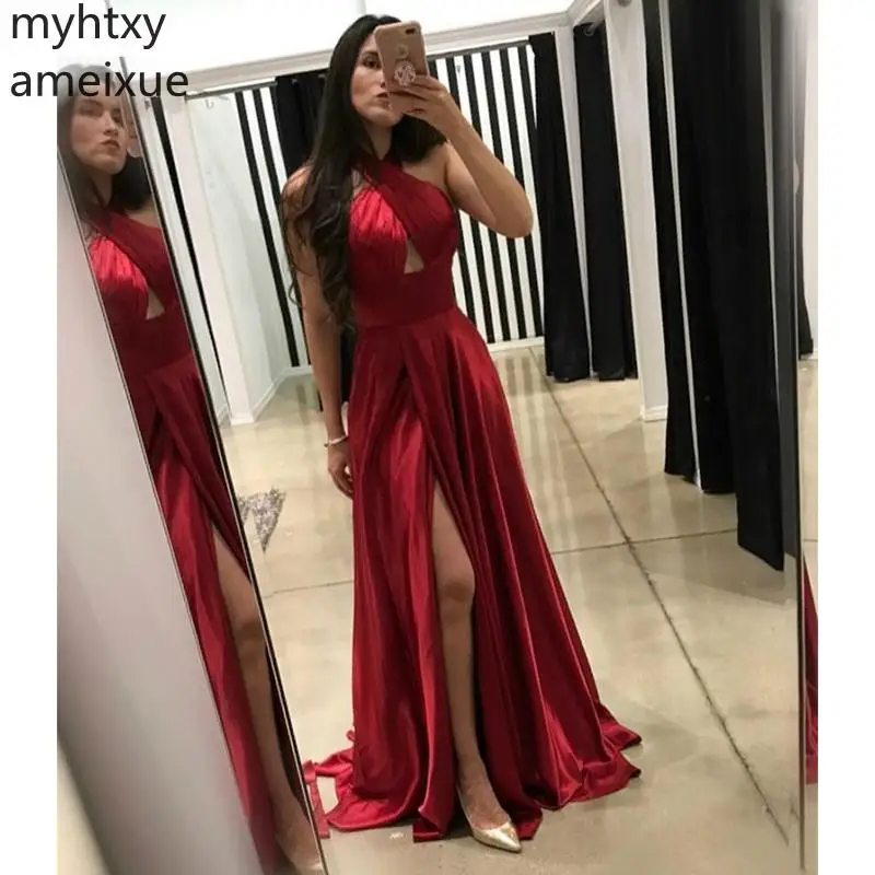 Женское официальное красное платье 2019 сексуальные дешевые вечерние платья с