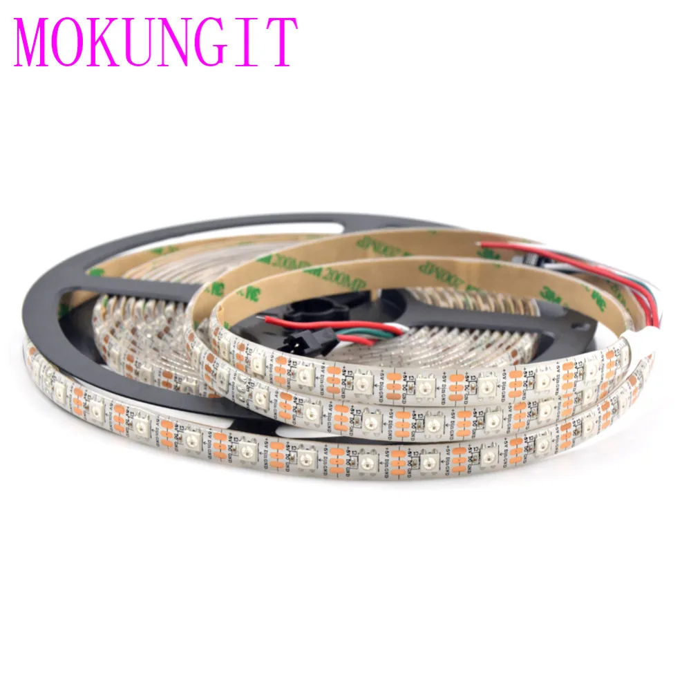 Пиксельная Светодиодная лента 100 м 20x5 DC5V SK6812 WS2812B 60 светодисветодиодный s/M Черный