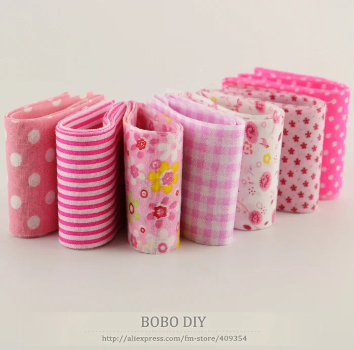 Новинка 2015 7 шт./лот 100% хлопок розовые комплекты ткань поездок 5 см x 100 Jelly roll стежка