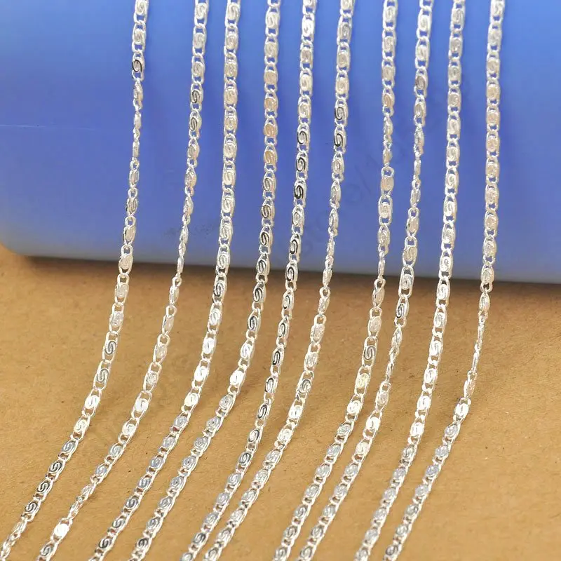 

10PCS 16"-30" Necklaces Fashion Jewelry Findings For Pendant Sets 925 Sterling Silver S Necklace Chains+Lobster Clasps