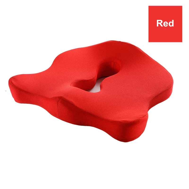 Red PurenLatex Memory Foam Cushion on Chair Protect Orthopedic Pillow Coccyx Cushion Pad Car Seat Mats Prevent Hemorrhoid Treat - Цвет: Red