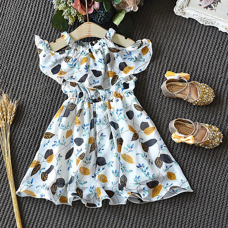 Комплекты шифоновых платьев для девочек летние платья в богемном стиле + шляпы