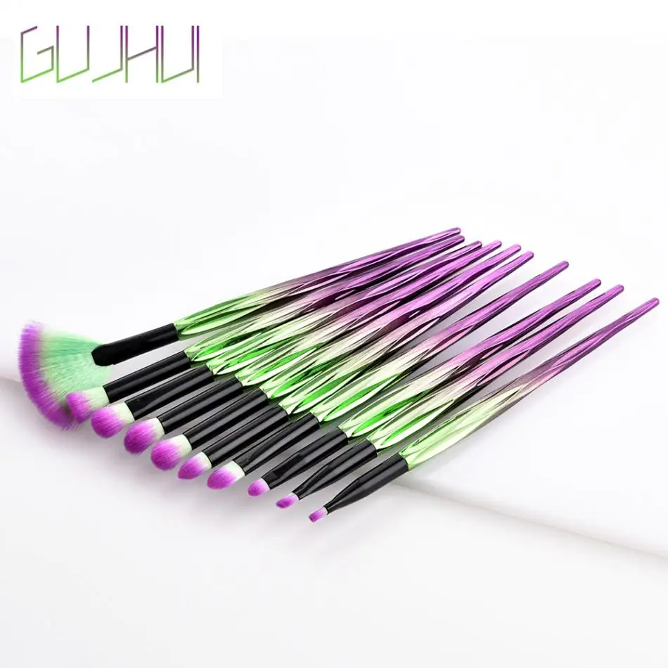 GUJHUI щетки 2 типов косметика бамбука комплект пудра корректор тени для век Make Up Brush