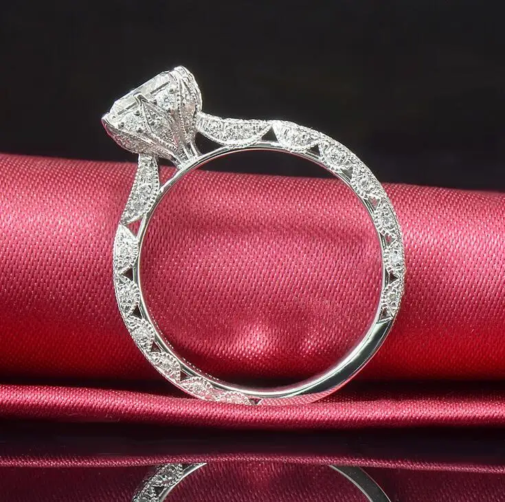 Женское кольцо из серебра 925 пробы с фианитом размеры 4 11|ring size|band ringprincess cut |