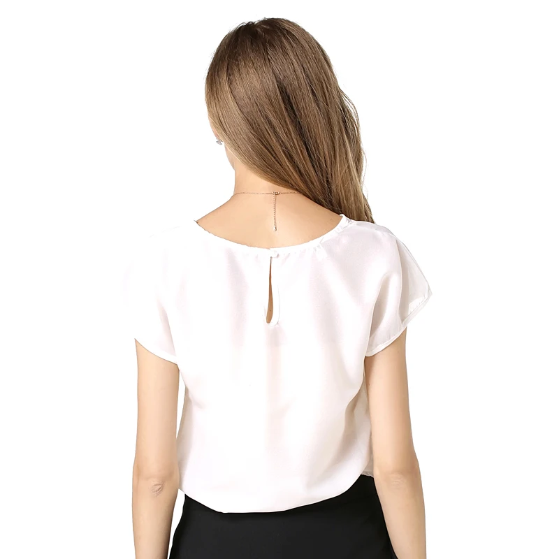 Women Summer Casual Tee Multiple Colors Hollow Out Design Chiffon T-shirt Short Sleeves | Женская одежда