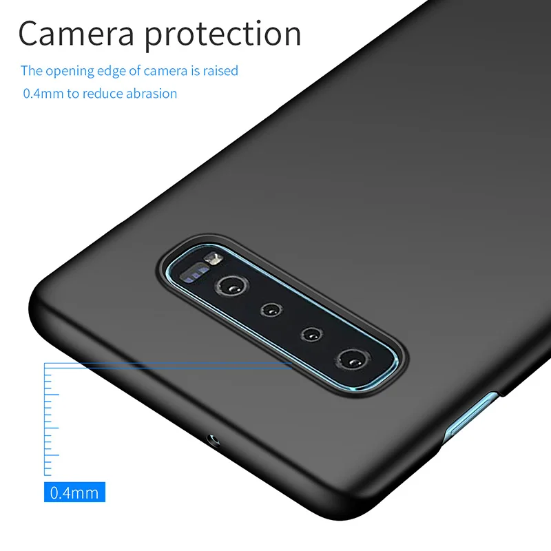 Роскошный тонкий твердый пластиковый чехол для телефона samsung Galaxy S10 S10 Plus Lite S9 Note 9 8 чехол, защитная крышка черная матовая