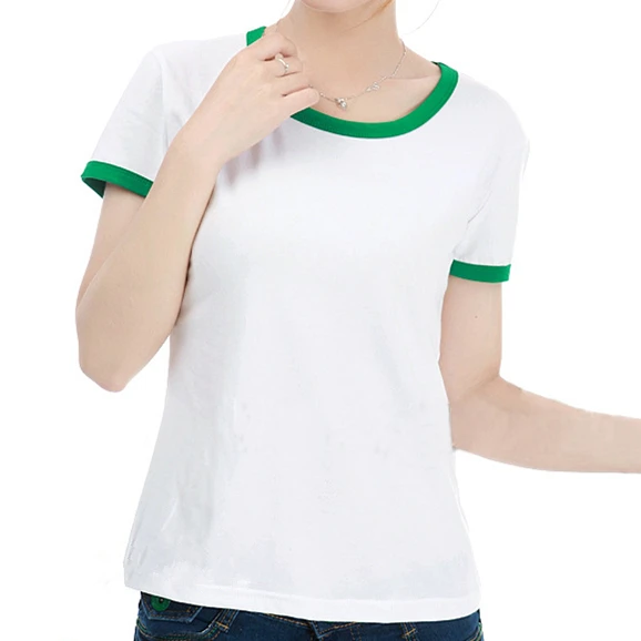 Белая и черная женская футболка с коротким рукавом круглым вырезом простая