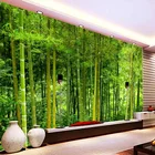 3D настенные 3D обои на заказ, современные зеленые бамбуковые обои для фото в лесу для гостиной, ТВ, дивана, фоновая настенная ткань, домашний декор, Fresco