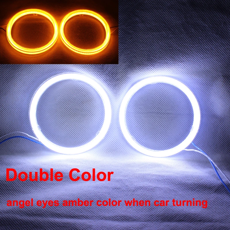 Двухцветное светодиодное кольцо Angel Eyes COB DRL для автомобиля мотоцикла и