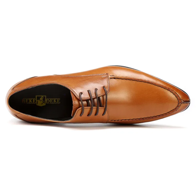 Мужские деловые классические туфли темно-синие оксфорды из натуральной кожи с