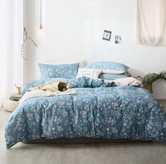 Комплект постельного белья из хлопка с цветочным принтом 4 шт.|Комплекты белья| |