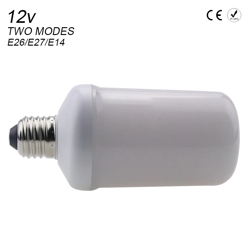 E27 12 V Светодиодный светильник лампочка с эффектом пламени E26 Светодиодная лампа