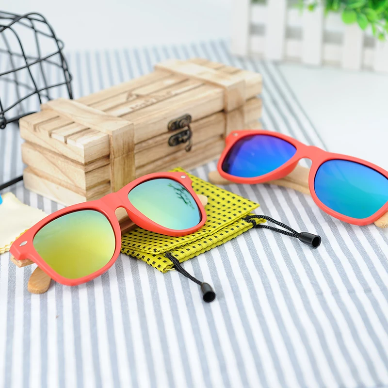 BOBO BIRD, брендовые солнцезащитные очки в Красной оправе, женские поляризованные солнцезащитные очки с бамбуковым держателем, пляжные модные очки с покрытием в деревянной коробке, Oculos
