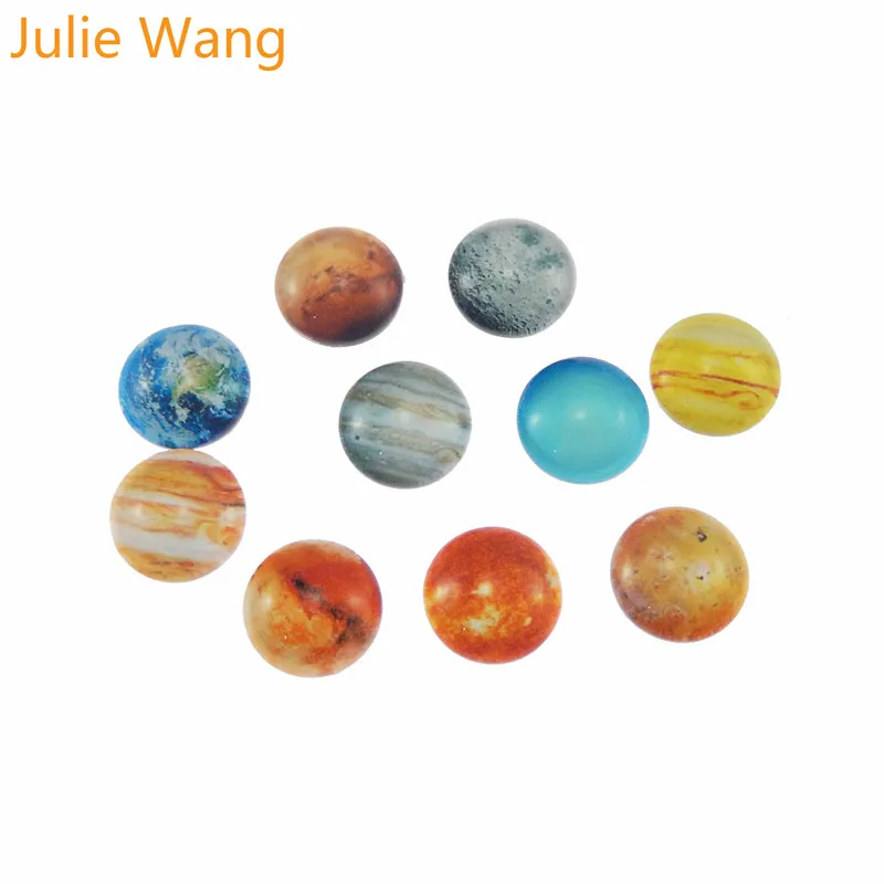 Julie Wang 1 упаковка 8 30 mmRound стекло Смешанная галактика Планета Земля Марс венерина