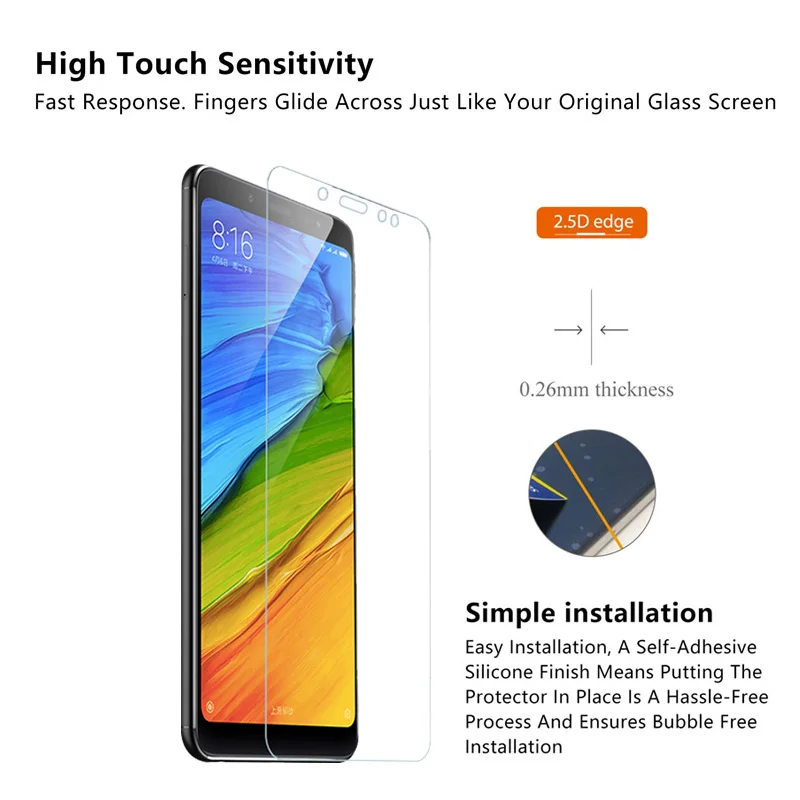 Купите 2 получить 1 HD полное покрытие закаленное стекло для Xiaom Redmi note 5A 5plus 5 note5 pro