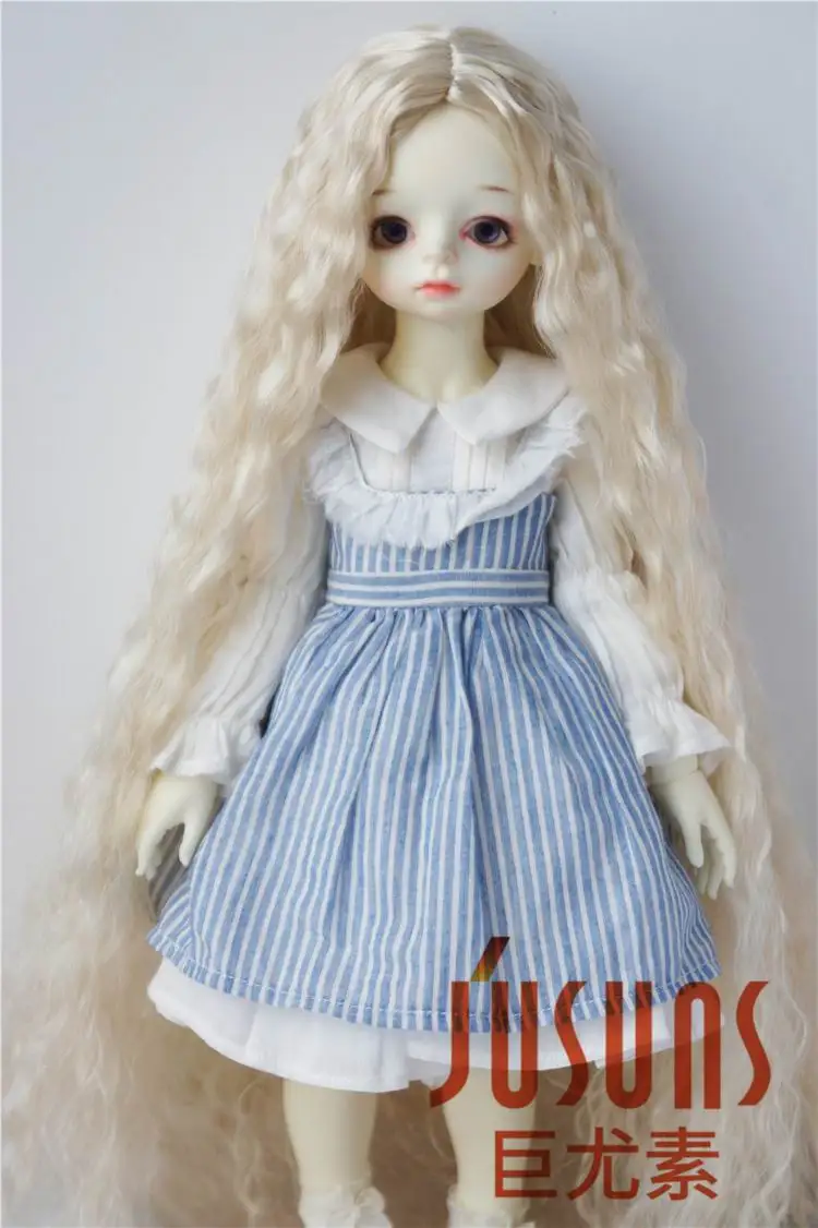 JD138B 1/6 1/4 1/3 длинной волны BJD химическое мохер кукла парики YOSD MSD SD для детей от 6 до 7 дюймов 7-8 дюймов, 8-9 дюймов парик аксессуары для куклы - Цвет: 8-9inch Blond