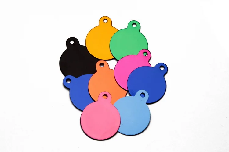 100 шт./лот красочная круглая идентификационная бирка для домашних животных