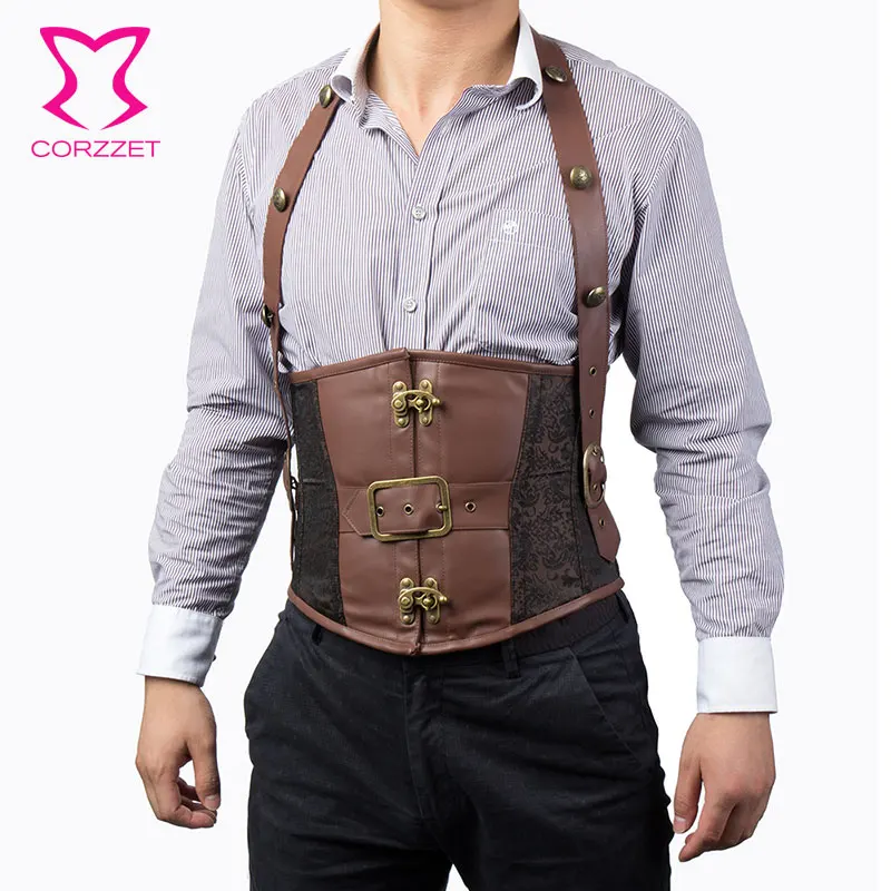 Мужской корсет в стиле стимпанк со стальными косточками|men corset|corset menhot shapers body men |