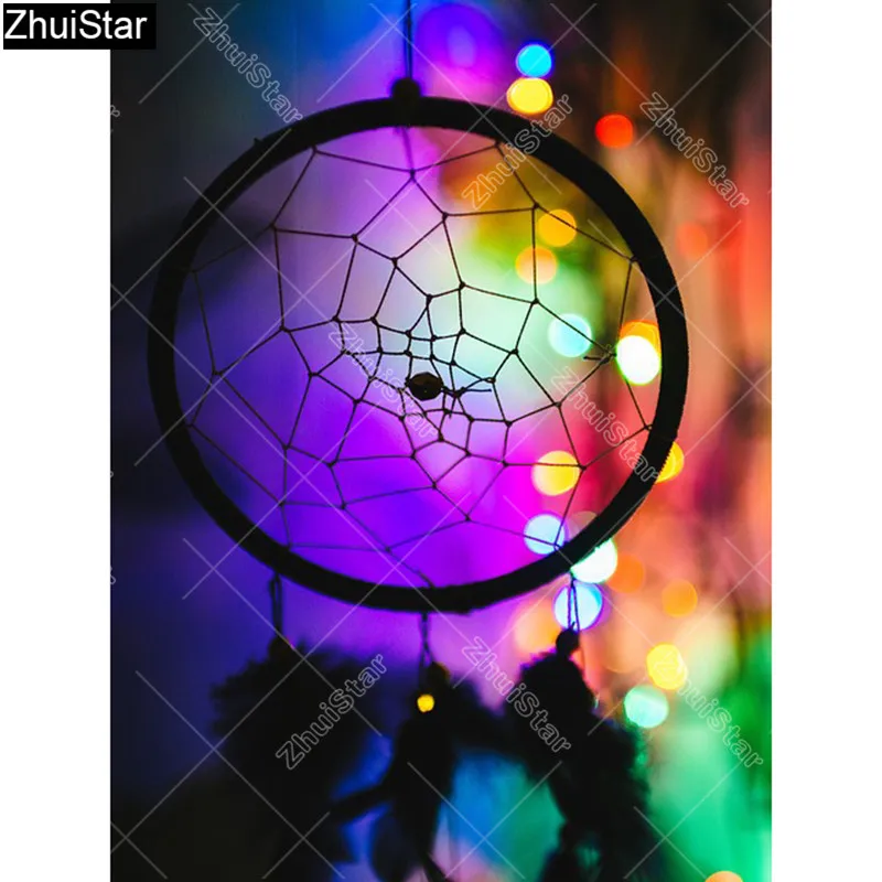 

Zhui Star Full Square Drill 5D DIY Diamond Painting "Dreamcatcher" 3D Embroidery Cross Stitch Rhinestone Mosaic Decor Y8